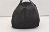 Authentic GUCCI Web Sherry Line Tote Hand Bag GG Nylon Leather Black 5853J