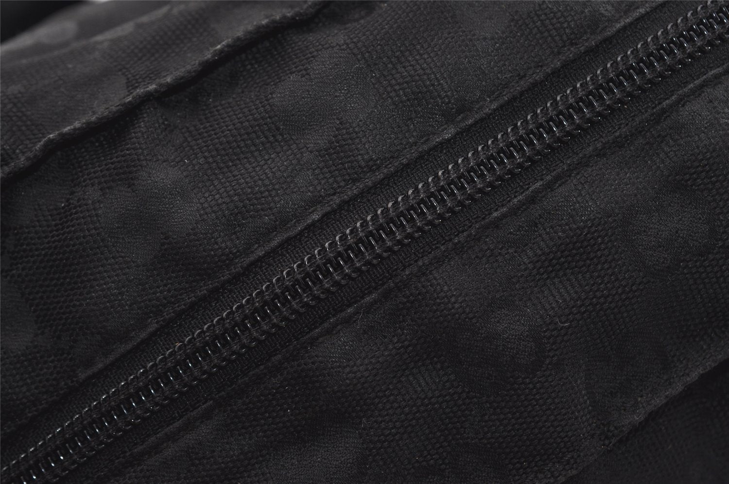 Authentic GUCCI Web Sherry Line Tote Hand Bag GG Nylon Leather Black 5853J