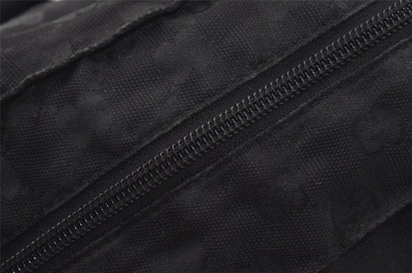 Authentic GUCCI Web Sherry Line Tote Hand Bag GG Nylon Leather Black 5853J