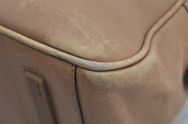 Authentic PRADA Vintage Leather Shoulder Hand Bag Beige 5855J