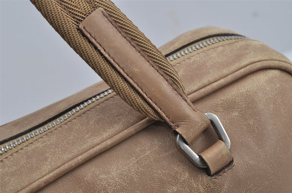 Authentic PRADA Vintage Leather Shoulder Hand Bag Beige 5855J