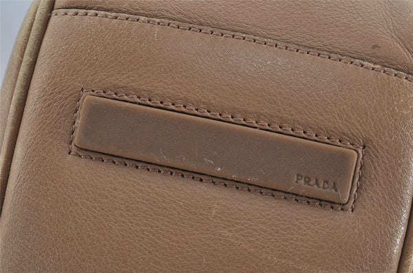Authentic PRADA Vintage Leather Shoulder Hand Bag Beige 5855J