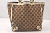 Authentic GUCCI Abbey Tote Hand Bag GG Canvas Leather 130739 Brown 5855K