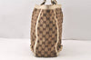 Authentic GUCCI Abbey Tote Hand Bag GG Canvas Leather 130739 Brown 5855K