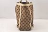 Authentic GUCCI Abbey Tote Hand Bag GG Canvas Leather 130739 Brown 5855K