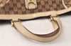 Authentic GUCCI Abbey Tote Hand Bag GG Canvas Leather 130739 Brown 5855K