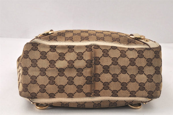 Authentic GUCCI Abbey Tote Hand Bag GG Canvas Leather 130739 Brown 5855K