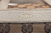 Authentic GUCCI Abbey Tote Hand Bag GG Canvas Leather 130739 Brown 5855K