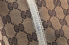 Authentic GUCCI Abbey Tote Hand Bag GG Canvas Leather 130739 Brown 5855K