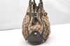 Authentic GUCCI Jockey Shoulder Tote Bag GG Canvas Leather 203546 Brown 5856K