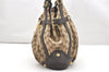 Authentic GUCCI Jockey Shoulder Tote Bag GG Canvas Leather 203546 Brown 5856K