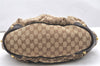 Authentic GUCCI Jockey Shoulder Tote Bag GG Canvas Leather 203546 Brown 5856K