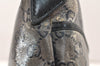 Authentic GUCCI GG Crystal Shoulder Bag PVC Leather 145857 Black Gold 5857K