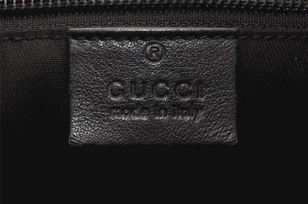 Authentic GUCCI GG Crystal Shoulder Bag PVC Leather 145857 Black Gold 5857K