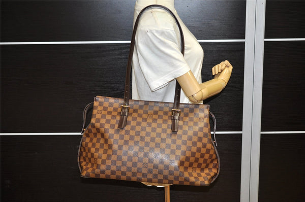 Authentic Louis Vuitton Damier Chelsea Shoulder Tote Bag N51119 LV 5859K