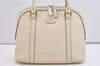 Authentic GUCCI Micro Guccissima GG Leather 2Way Hand Bag 449663 White 5860J