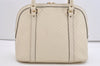 Authentic GUCCI Micro Guccissima GG Leather 2Way Hand Bag 449663 White 5860J