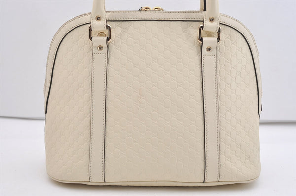 Authentic GUCCI Micro Guccissima GG Leather 2Way Hand Bag 449663 White 5860J