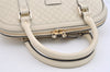 Authentic GUCCI Micro Guccissima GG Leather 2Way Hand Bag 449663 White 5860J