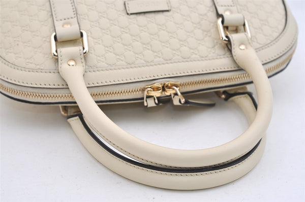 Authentic GUCCI Micro Guccissima GG Leather 2Way Hand Bag 449663 White 5860J