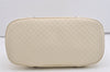 Authentic GUCCI Micro Guccissima GG Leather 2Way Hand Bag 449663 White 5860J