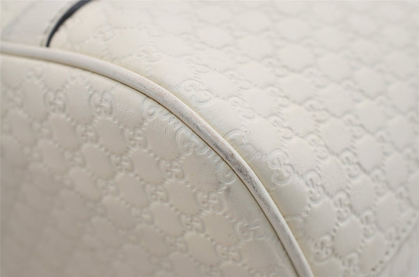 Authentic GUCCI Micro Guccissima GG Leather 2Way Hand Bag 449663 White 5860J