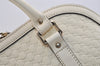 Authentic GUCCI Micro Guccissima GG Leather 2Way Hand Bag 449663 White 5860J