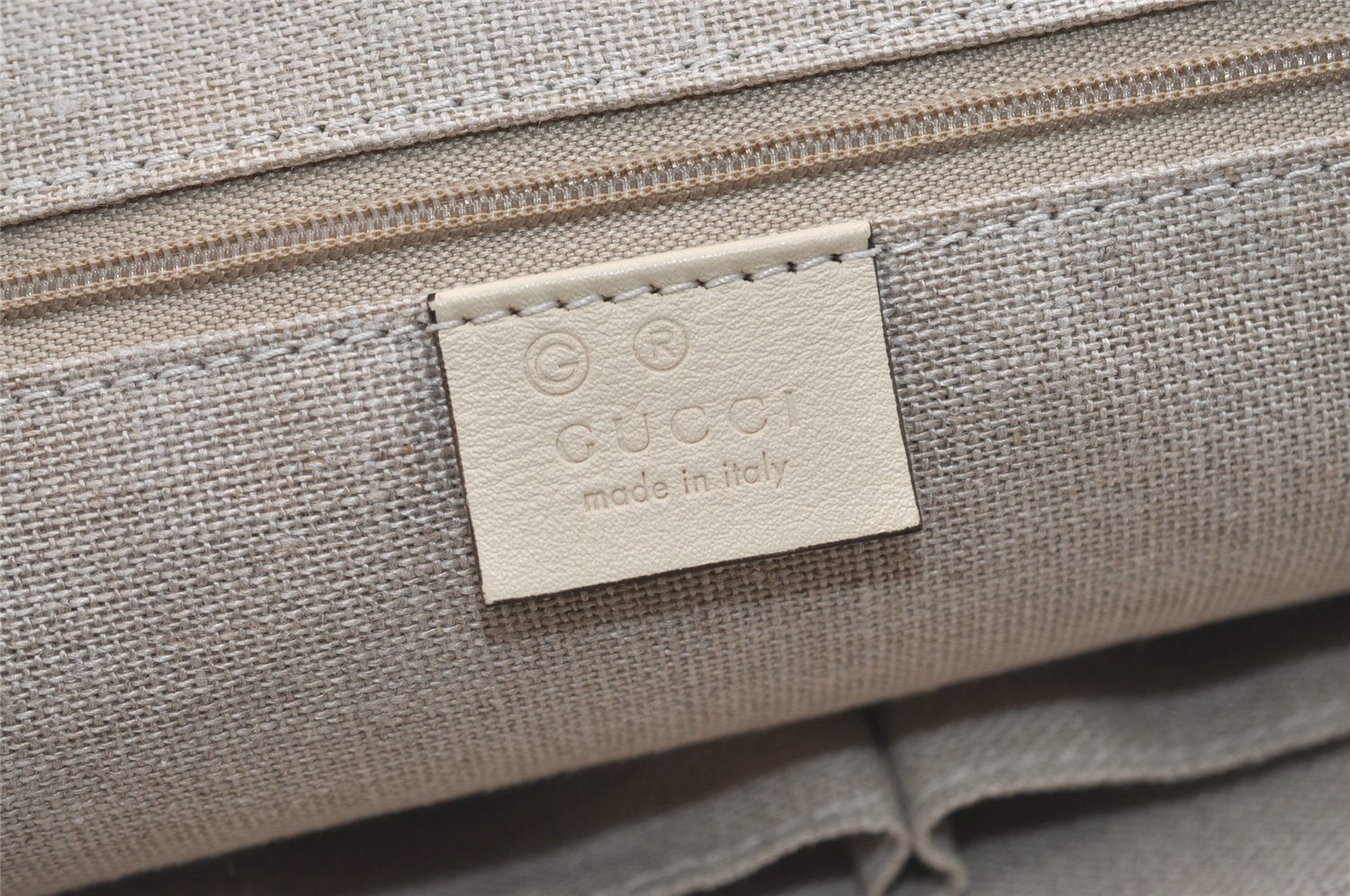 Authentic GUCCI Micro Guccissima GG Leather 2Way Hand Bag 449663 White 5860J