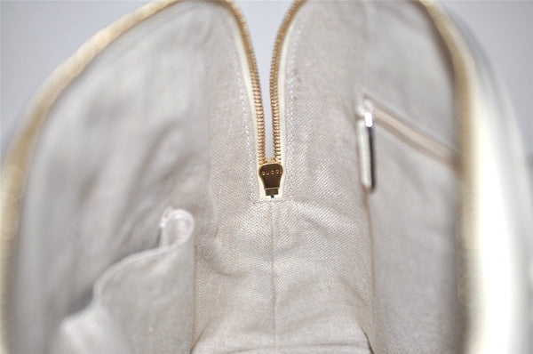 Authentic GUCCI Micro Guccissima GG Leather 2Way Hand Bag 449663 White 5860J