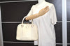 Authentic GUCCI Micro Guccissima GG Leather 2Way Hand Bag 449663 White 5860J