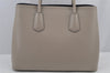 Authentic PRADA Vintage Saffiano Leather 2Way Shoulder Hand Bag Beige 5861J