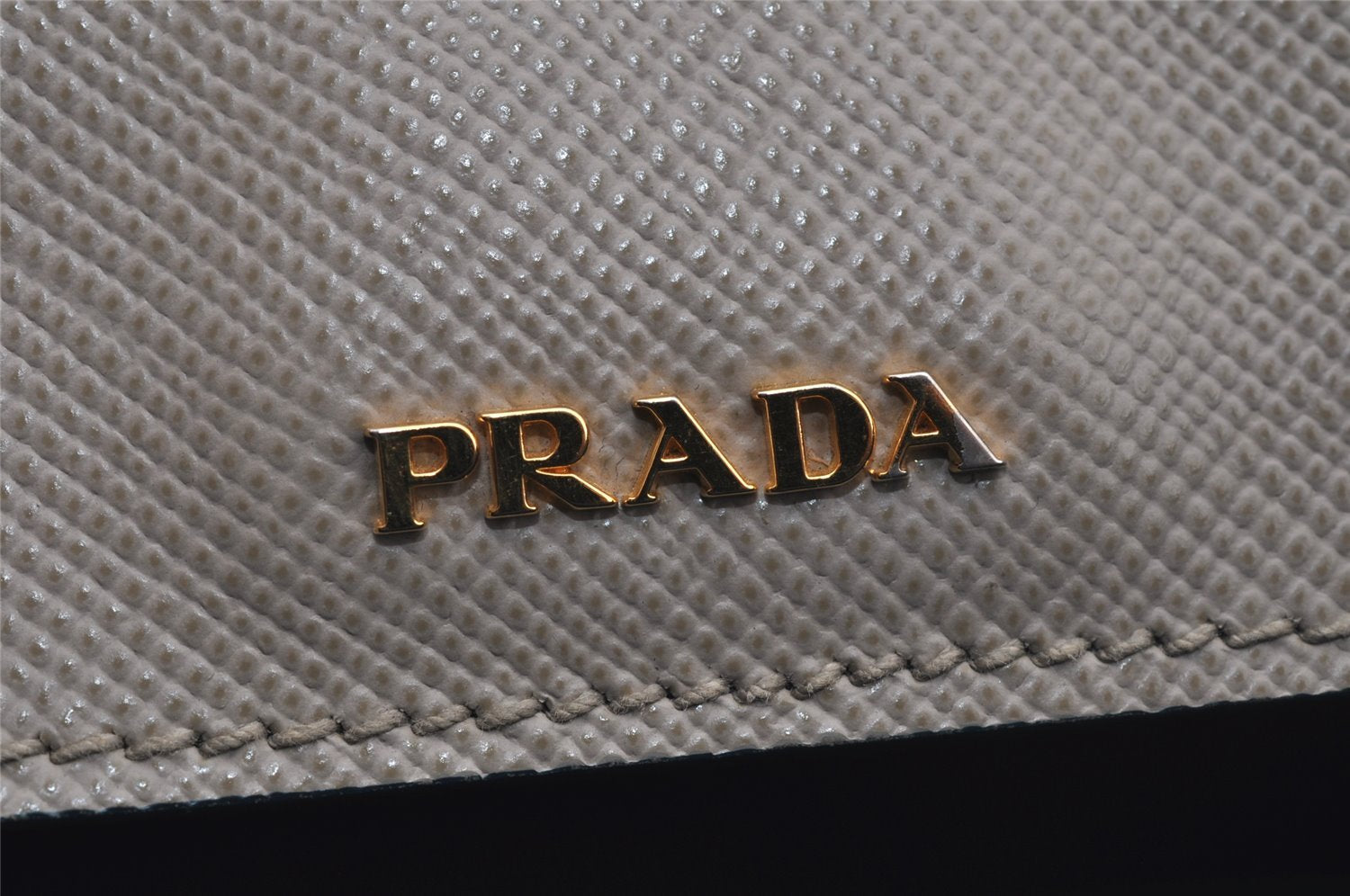 Authentic PRADA Vintage Saffiano Leather 2Way Shoulder Hand Bag Beige 5861J