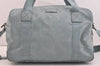 Authentic GUCCI Impreme 2Way Boston Bag GG PVC Leather 374769 Light Blue 5865J