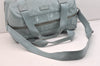 Authentic GUCCI Impreme 2Way Boston Bag GG PVC Leather 374769 Light Blue 5865J