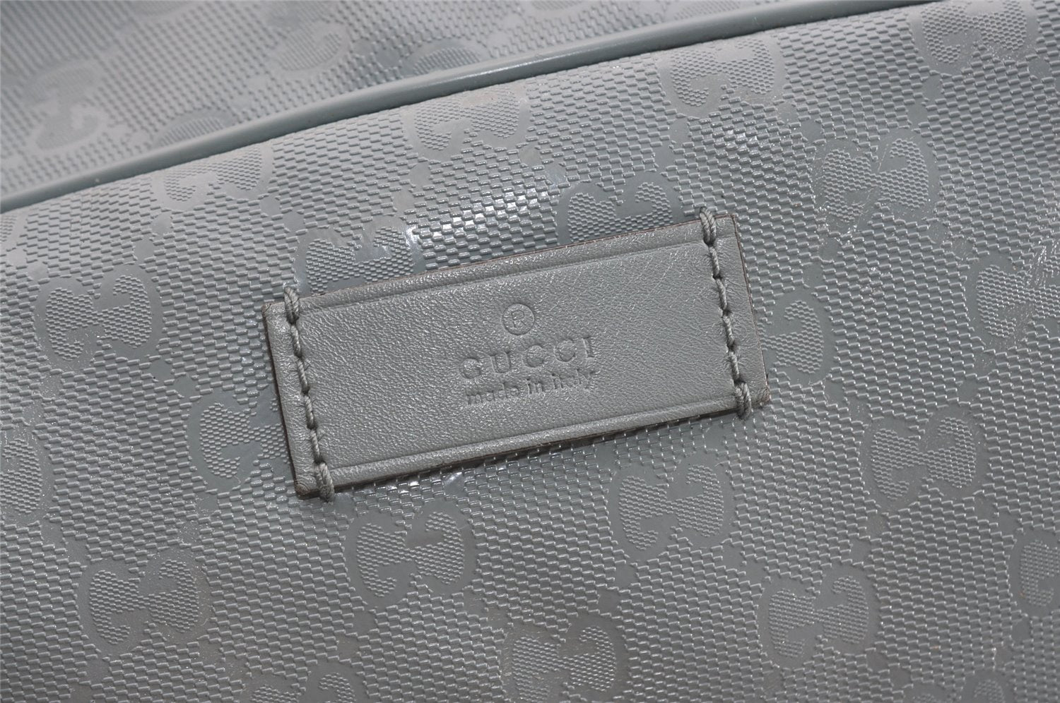 Authentic GUCCI Impreme 2Way Boston Bag GG PVC Leather 374769 Light Blue 5865J