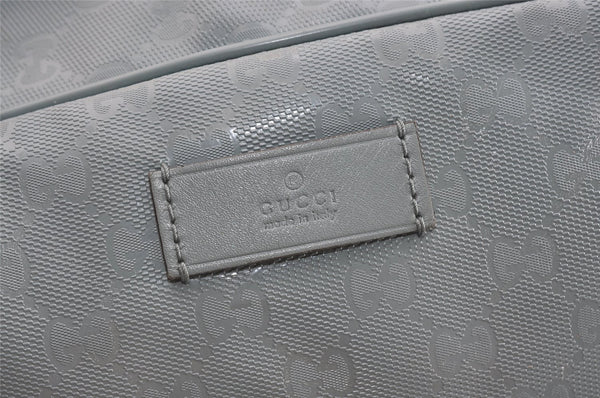 Authentic GUCCI Impreme 2Way Boston Bag GG PVC Leather 374769 Light Blue 5865J