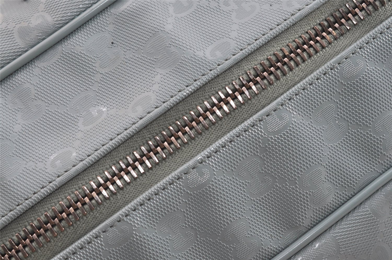 Authentic GUCCI Impreme 2Way Boston Bag GG PVC Leather 374769 Light Blue 5865J