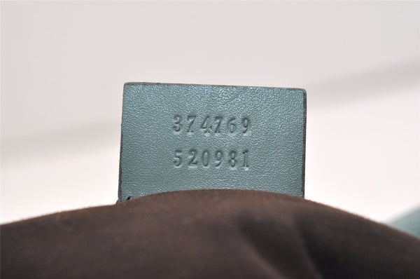 Authentic GUCCI Impreme 2Way Boston Bag GG PVC Leather 374769 Light Blue 5865J