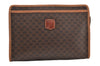 Authentic CELINE Macadam Blason Pattern Clutch Hand Bag PVC Leather Brown 5868K