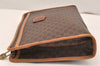 Authentic CELINE Macadam Blason Pattern Clutch Hand Bag PVC Leather Brown 5868K