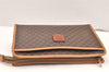 Authentic CELINE Macadam Blason Pattern Clutch Hand Bag PVC Leather Brown 5868K