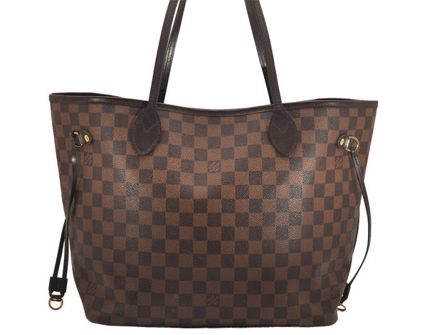 Authentic Louis Vuitton Damier Neverfull MM Shoulder Tote Bag N41358 LV 5869J