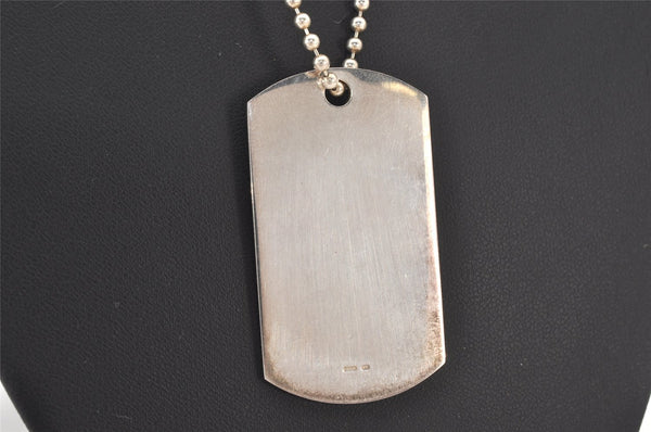 Authentic GUCCI Vintage Silver 925 Dog Tag Chain Necklace Box 5869K