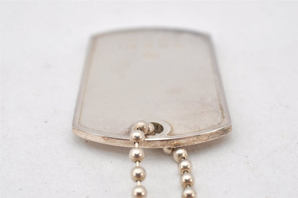 Authentic GUCCI Vintage Silver 925 Dog Tag Chain Necklace Box 5869K