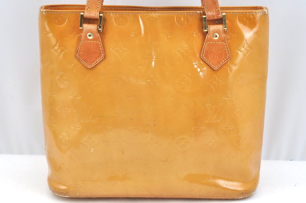 Authentic Louis Vuitton Vernis Houston Shoulder Hand Bag Yellow M91004 LV 5870H