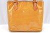 Authentic Louis Vuitton Vernis Houston Shoulder Hand Bag Yellow M91004 LV 5870H