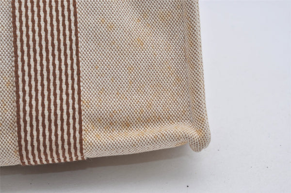 Authentic HERMES New Fourre Tout PM Hand Tote Bag Purse Canvas Beige 5871I