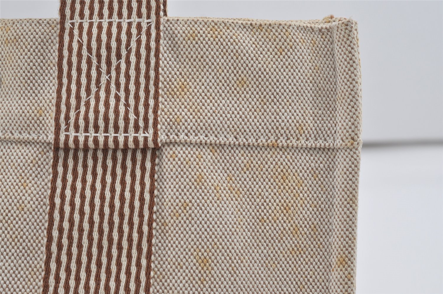 Authentic HERMES New Fourre Tout PM Hand Tote Bag Purse Canvas Beige 5871I