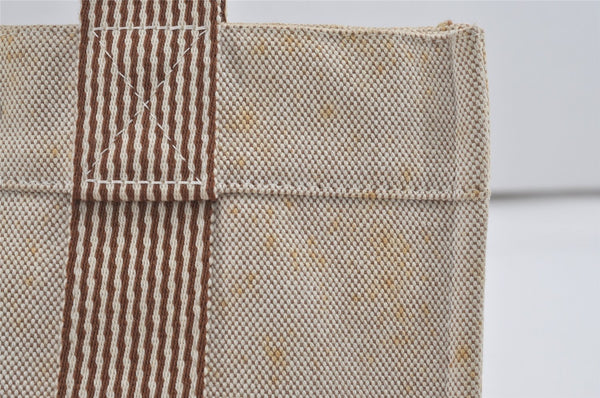 Authentic HERMES New Fourre Tout PM Hand Tote Bag Purse Canvas Beige 5871I