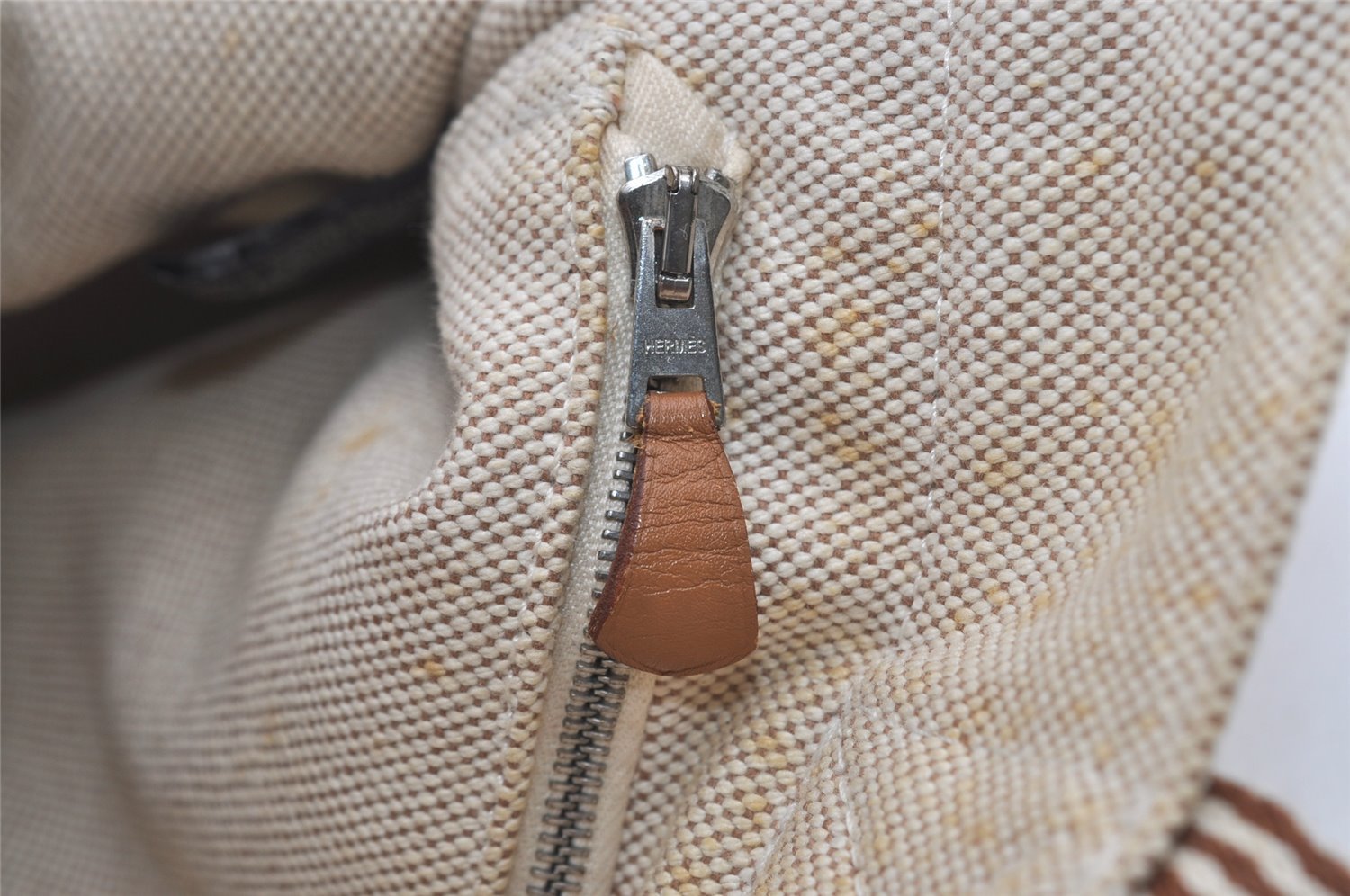 Authentic HERMES New Fourre Tout PM Hand Tote Bag Purse Canvas Beige 5871I